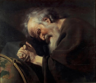 Héraclite - Johannes Paulus Moreelse — weergave van het kunstwerk