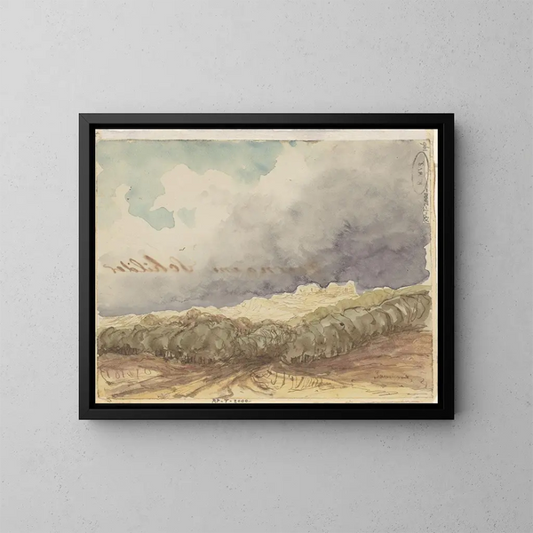 Landschap - Johannes Tavenraat — ingelijst kunstwerk aan de muur