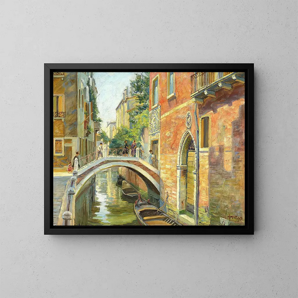 Canal vénitien - Johannes Wilhjelm — ingelijst kunstwerk aan de muur