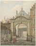 Uitzicht door een deur in Dordrecht - Johannes van Lexmond — weergave van het kunstwerk