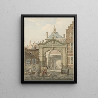 Johannes van Lexmond - Doorkijkje door een poort te Dordrecht.webp