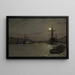 The Basin and London Bridge at Night - John Atkinson Grimshaw — framed artwork on a wall