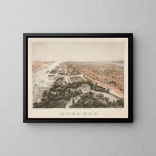 Hoboken - John Bachmann — ingelijst kunstwerk aan de muur
