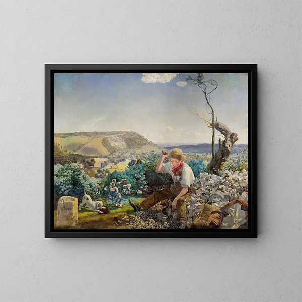 De steenbreker - John Brett — ingelijst kunstwerk aan de muur