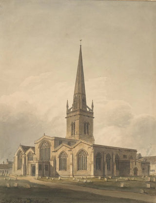 John Buckler - SW view of St Helens Church Abingdon Berkshire.webp
