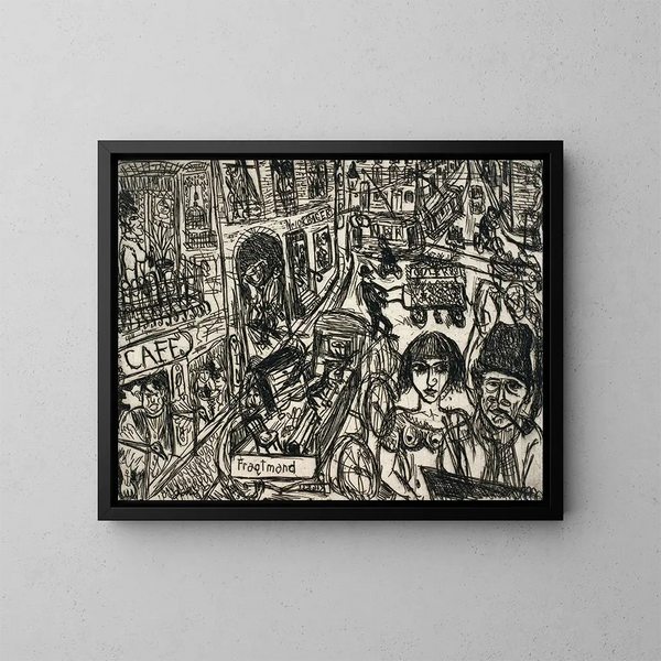 Gadeliv à Nørrebro - John Christensen — ingelijst kunstwerk aan de muur
