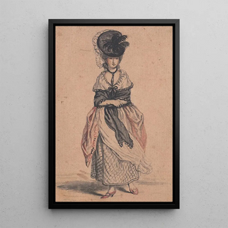 John Collet - A Lady of Fashion with Black Shawl and Red Shoes.webp