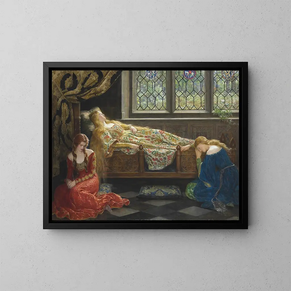 La Belle au bois dormant - John Collier — ingelijst kunstwerk aan de muur
