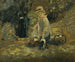 Een jongen met een speelgoedwagen - John Constable — weergave van het kunstwerk