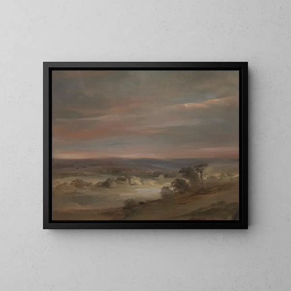 Een uitzicht op Hampstead Heath in de vroege ochtend - John Constable — ingelijst kunstwerk aan de muur