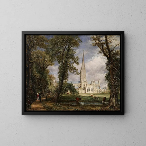 De kathedraal van Salisbury vanaf de bisschoppentuin - John Constable — ingelijst kunstwerk aan de muur