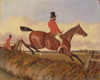 John Dalby - Foxhunting Clearing a Bank.webp