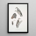 Pic épeichette Picus Macei 1 mâle 2 femelle 2a aile 2b queue - John Edward Gray — ingelijst kunstwerk aan de muur
