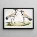 van een Schilderij van een Regenvogel met Geperforeerde Vleugels Charadrius ventralis Mannelijk en Vrouwelijk - John Edward Gray — ingelijst kunstwerk aan de muur