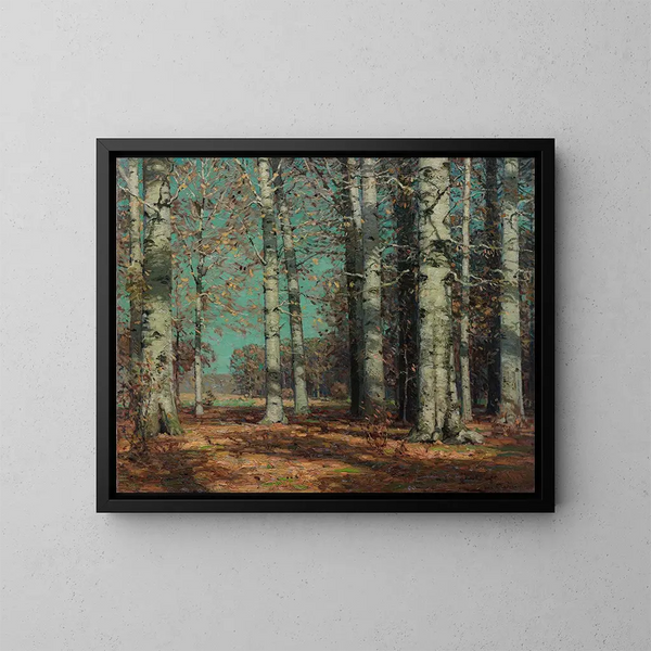 Houtenbomen in de herfst - John Fabian Carlson — ingelijst kunstwerk aan de muur