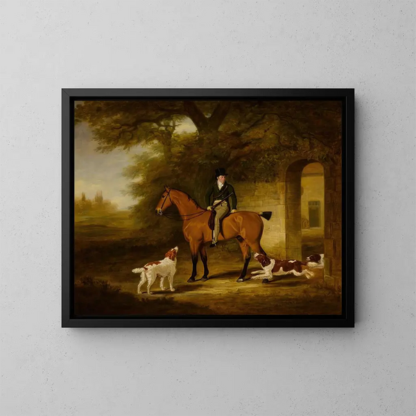 Een bruine jachthond bereden door Robert Day - John Ferneley — ingelijst kunstwerk aan de muur