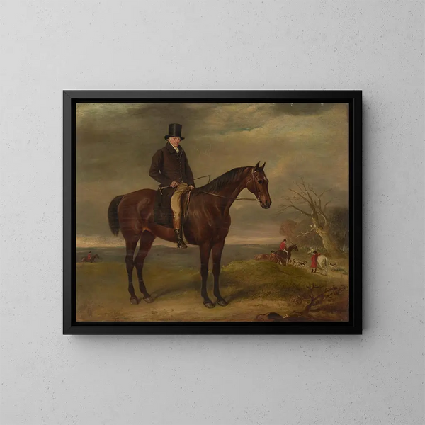 Portret van Samuel Dumbleton, 1750-1834, jachthond van graaf Spencer - John Ferneley — ingelijst kunstwerk aan de muur