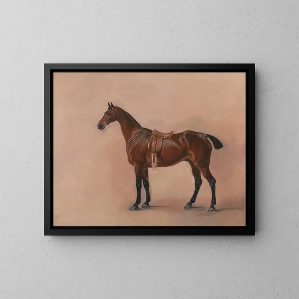 Studie van een bruin zadeljachtpaard - John Ferneley — ingelijst kunstwerk aan de muur