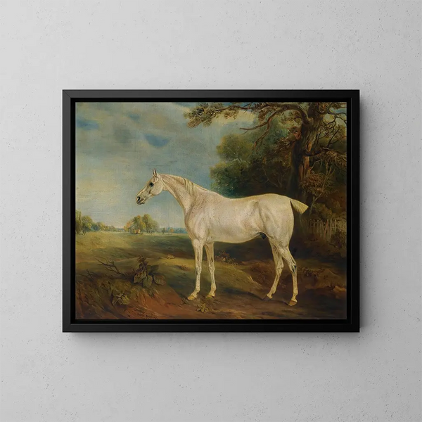 De grijze paard gegeten door de vlooien van de markies van Huntly - John Ferneley — ingelijst kunstwerk aan de muur