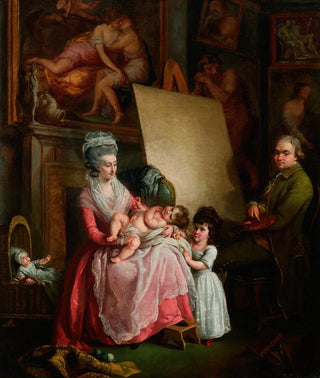 John Francis Rigaud - Portrait of the artist with his wife and children in his studio.webp