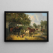 Horses, Pigs, and Chickens in a Farmyard - John Frederick Herring Jr. — framed artwork on a wall