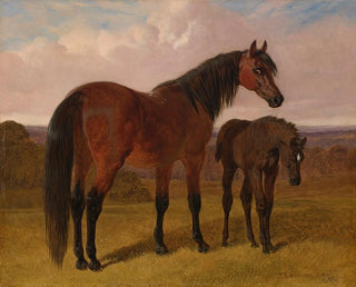 John Frederick Herring Snr - A mare and foal in a landscape.webp