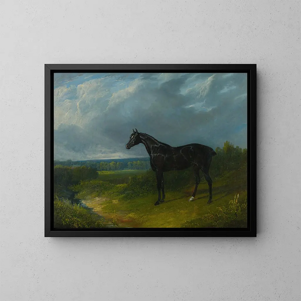 Jager in een landschap - John Frederick Herring de Oudere — ingelijst kunstwerk aan de muur