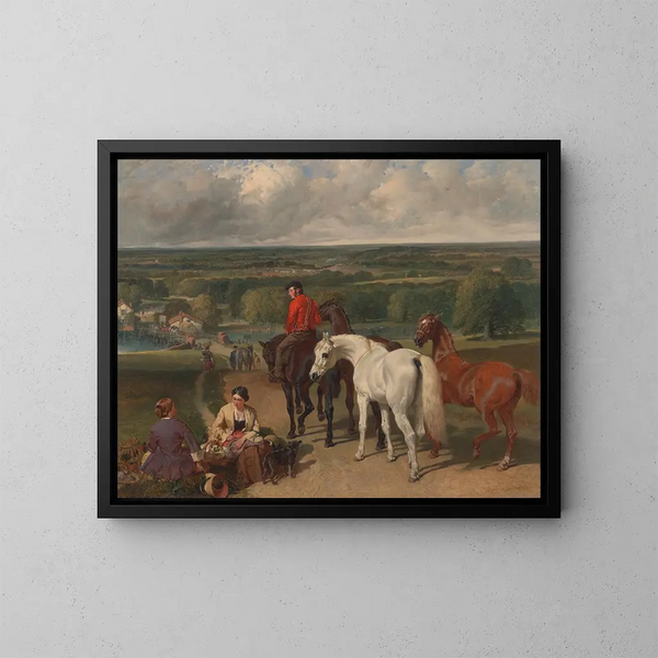 Oefening van de koninklijke paarden - John Frederick Herring de Oude — ingelijst kunstwerk aan de muur