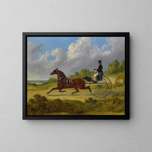 De beroemde renner: schets van een race - John Frederick Herring de Oude — ingelijst kunstwerk aan de muur