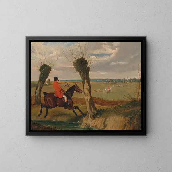 De jacht op Suffolk in volle gang - John Frederick Herring de Oude — ingelijst kunstwerk aan de muur