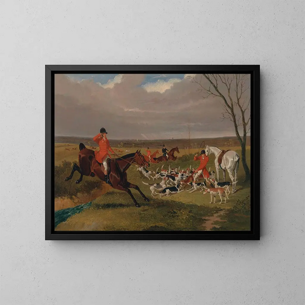 De jacht op Suffolk tot de dood - John Frederick Herring de Oudere — ingelijst kunstwerk aan de muur