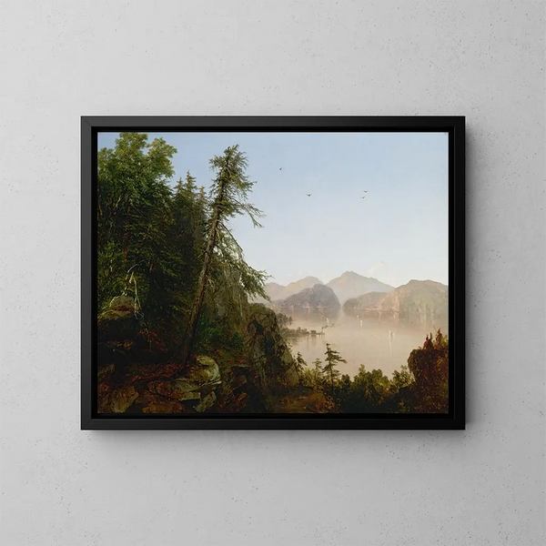Langs de Hudson - John Frederick Kensett — ingelijst kunstwerk aan de muur