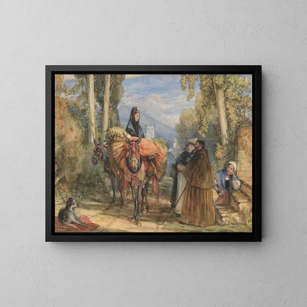 Een weg bij Sevilla, Spanje - John Frederick Lewis — ingelijst kunstwerk aan de muur