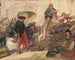 scène van Spaanse strijd: De proclamatie van Don Carlos - John Frederick Lewis — weergave van het kunstwerk