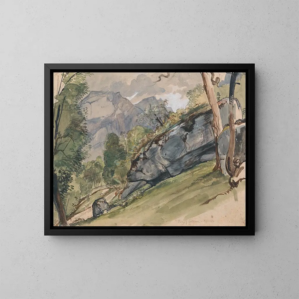 La vallée de Lutscheuen - John Frederick Lewis — ingelijst kunstwerk aan de muur