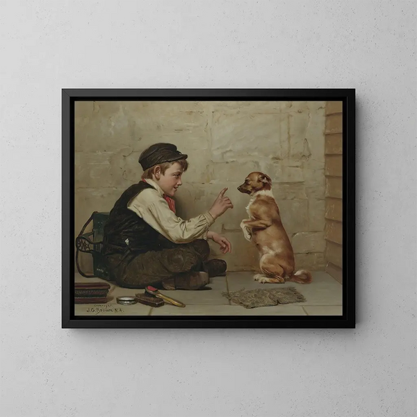 Rester immobile - John George Brown — ingelijst kunstwerk aan de muur