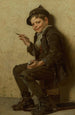 Le jeune artiste - John George Brown — weergave van het kunstwerk