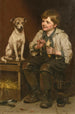 En attente d'une bouchée - John George Brown — weergave van het kunstwerk
