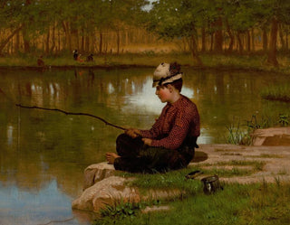 Wachtende op een hapje in Central Park - John George Brown — weergave van het kunstwerk