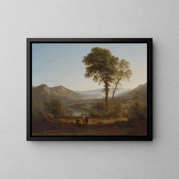 Aan Matlock, de mist stijgt op - John Glover — ingelijst kunstwerk aan de muur