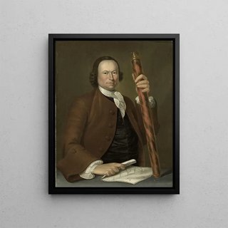 John Greenwood - Portrait of an Officer at Sea with Coastal Map and Binoculars in his Hand.webp
