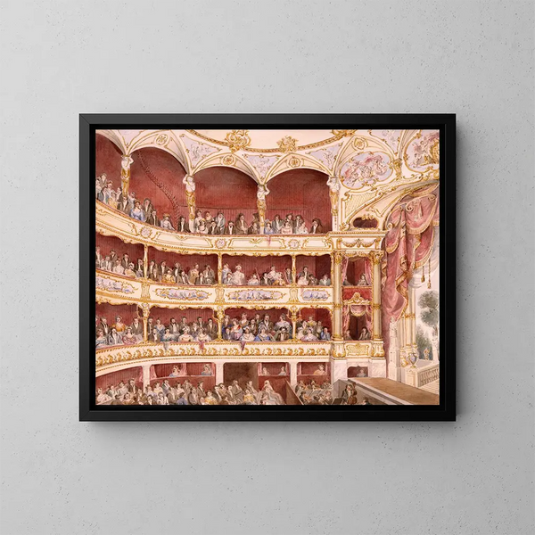 van het interieur van het St James Theatre in Londen - John Gregory Crace — ingelijst kunstwerk aan de muur