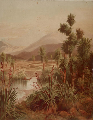 John Gully - Quiet reach of the Motueka River with Table Mountain in background on west side of Blind Bay Nelson.webp