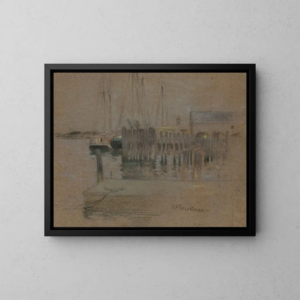 Haven van Gloucester - John Henry Twachtman — ingelijst kunstwerk aan de muur