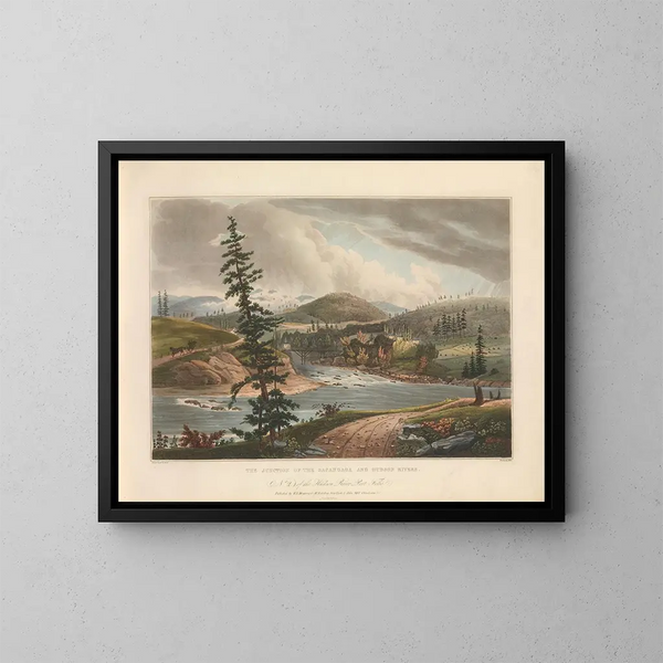 van Confluence des rivières Sacandaga et Hudson - John Hill — ingelijst kunstwerk aan de muur