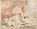 Jonge kind met een hond op de knieën - John Hoppner — weergave van het kunstwerk