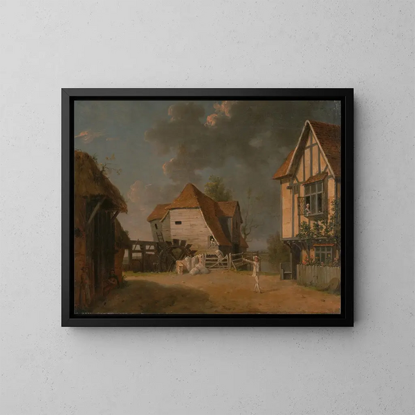 Een scène uit De dienstmeid van de molen - John Inigo Richards — ingelijst kunstwerk aan de muur