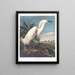 Sneeuwende reiger of witte reiger - John James Audubon — ingelijst kunstwerk aan de muur