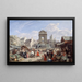 De markt en de fontein van de Innocents - John James Chalon — ingelijst kunstwerk aan de muur