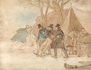 Schaatsen in het park - John James Chalon — weergave van het kunstwerk